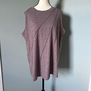 🔥🆕🔥 WNEEDU Pale Purple Lilac Asymmetrical Tunic Top - 2XL ✨